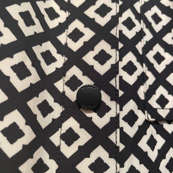 Tilley S Black Geometric Shirt Dress | Recycled Fabric, Stretch, Travel NWOT - Picture 8 of 8